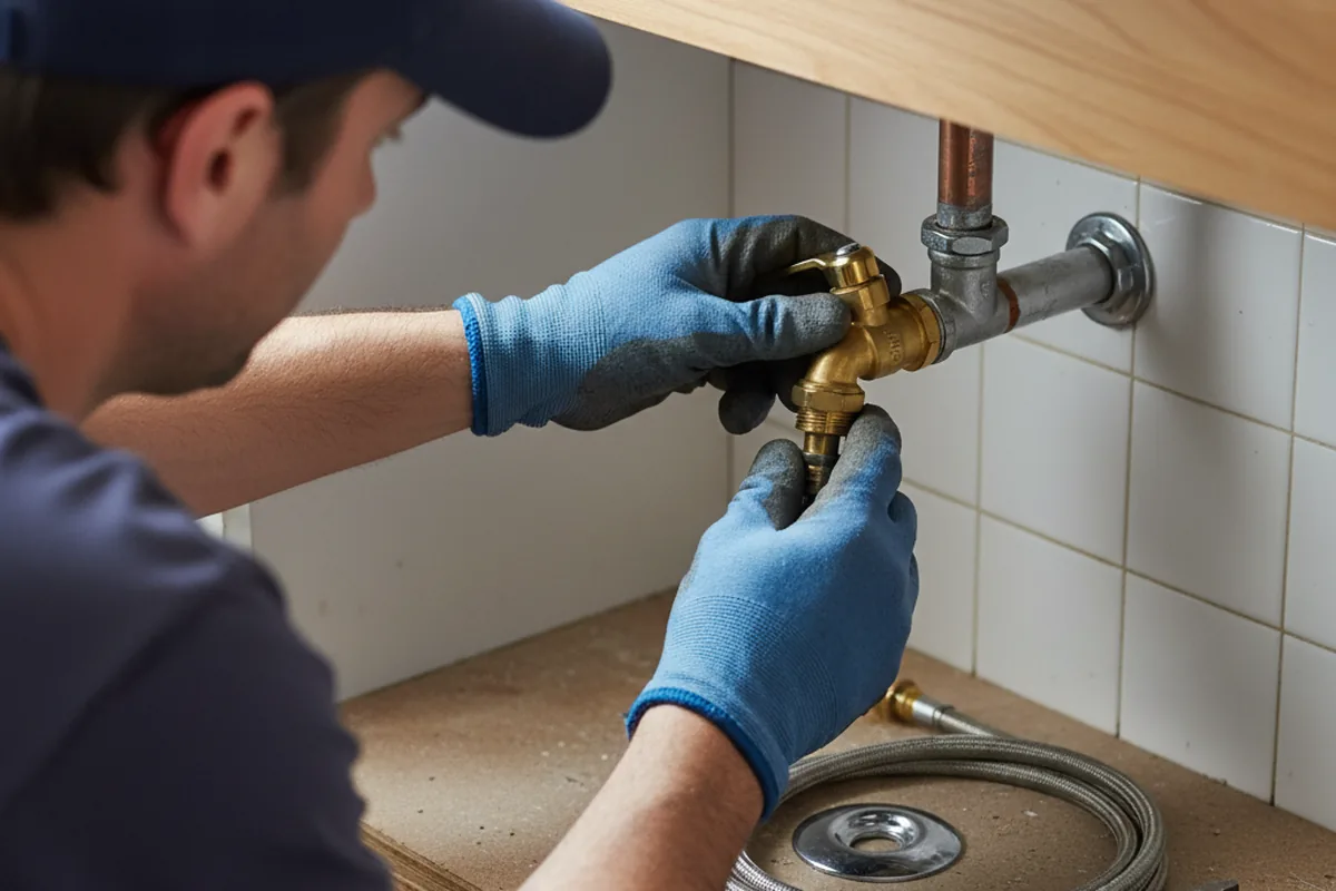 Shutoff valve and fitting work during Emergency Plumbing in Vienna